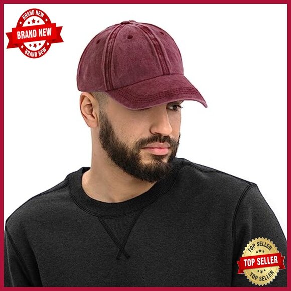 9-Pack Vintage Washed Cotton Baseball Caps, Adjustable Unisex Hats, UPF 50+